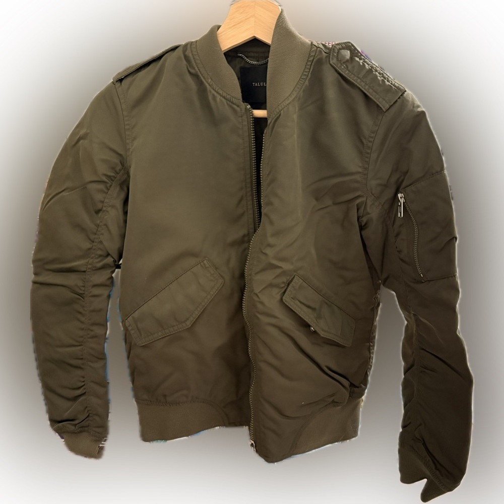 Aritzia Talula Whitby Bomber Jacket, Green Khaki - Size XS